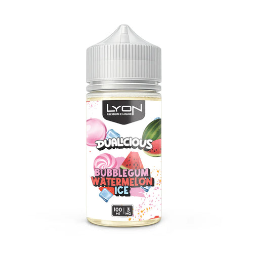 Lyon Bubblegum Watermelon Ice 100ml freebase vape juice bottle, 3mg — Vape Brothers