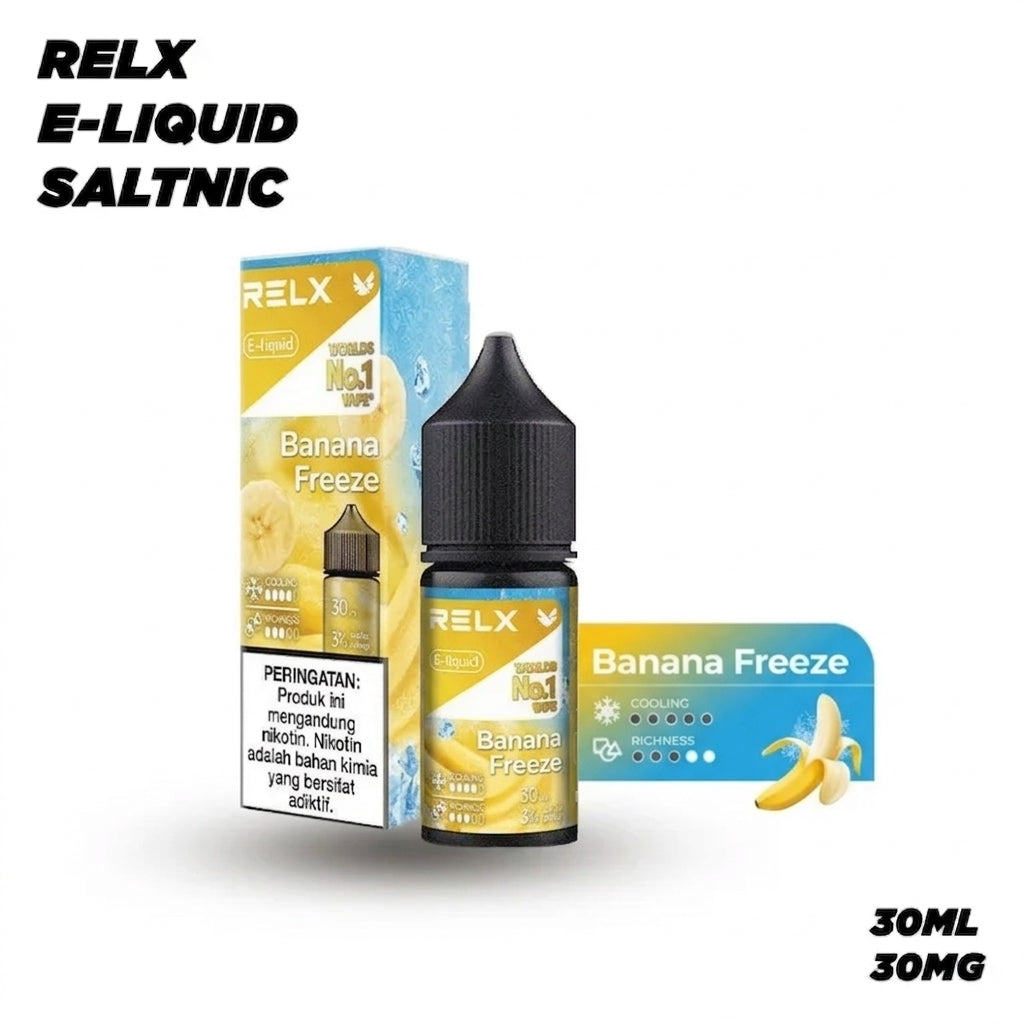 RELX 30ml nic salt e-liquid bottle, flavour range display image