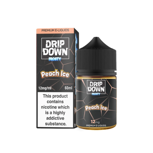 Drip Down Frosty Peach Ice 60ml 12mg freebase e-liquid — Vape Brothers Pakistan