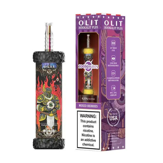Olit Hookalit Plus 100K disposable vape in Mixed Berries, shisha-style device