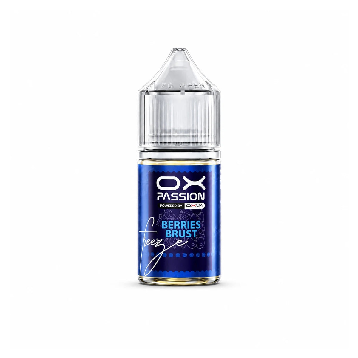 Ox Passion Berries Burst 30ml Nic Salt bottle, shown on a white background