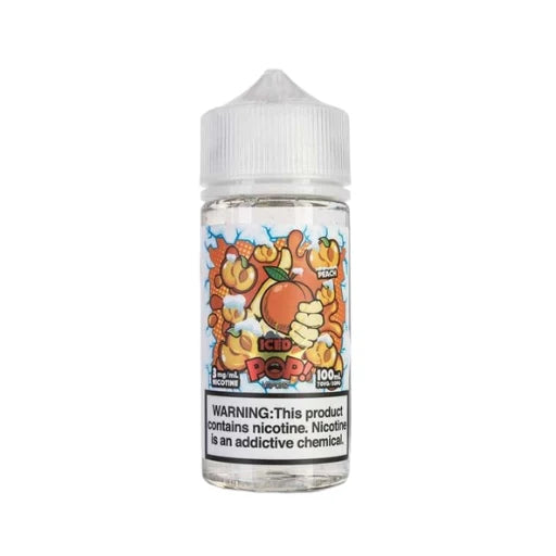Iced Fruit Pop Peach Ice 100ml freebase e-liquid unicorn bottle, iced peach flavour