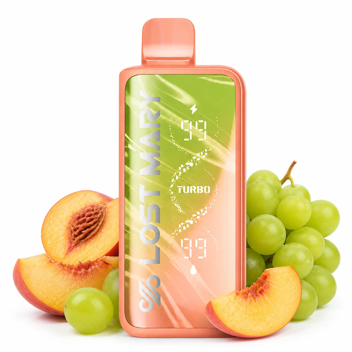 Lost Mary MT 35000 Turbo disposable vape 50mg in Peach Green Grape flavour