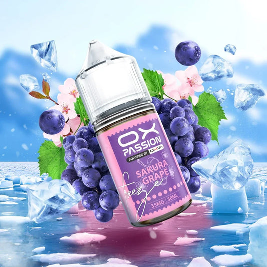 Ox Passion Sakura Grape 30ml Nic Salt bottle front label