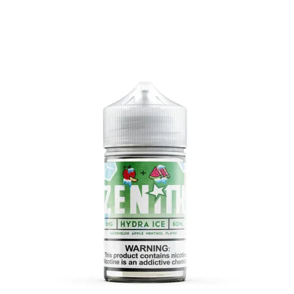 Zenith Hydra Ice 60ml iced fruit e-liquid bottle, front label