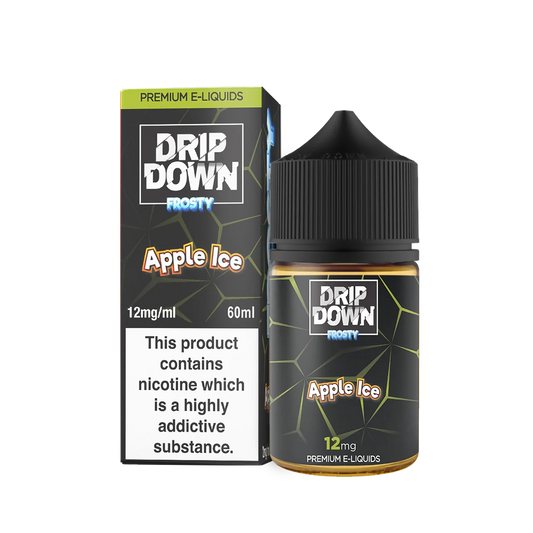 Drip Down Frosty Apple Ice 60ml 12mg freebase bottle — Vape Brothers