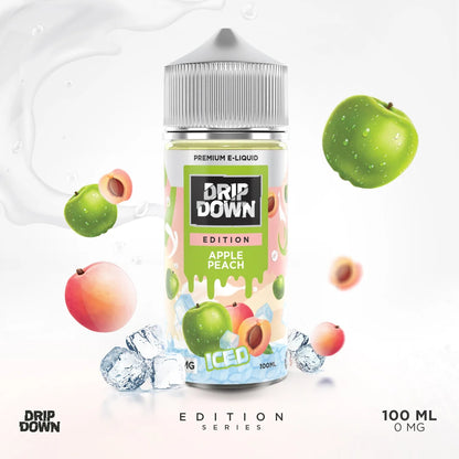 Drip Down Edition Apple Peach Ice 100ml freebase bottle, second product view