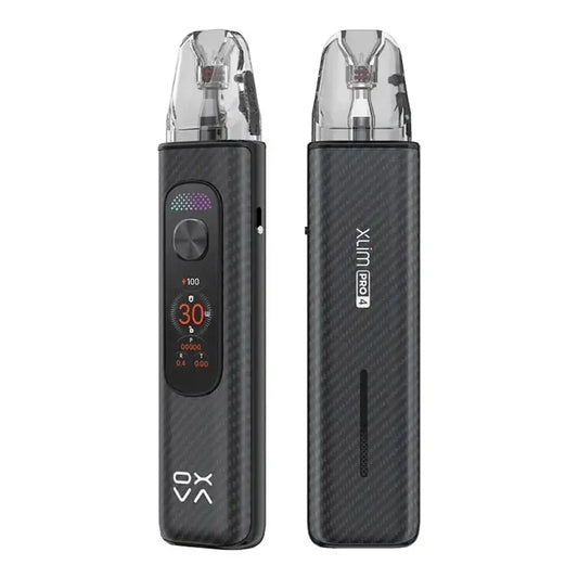 OXVA XLIM Pro 4 pod kit in Black Carbon, 1800mAh battery and HD colour screen