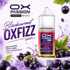 Ox Passion Blackcurrant OxFixx 30ml Nic Salt bottle, front view with flavour label
