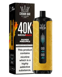 Al Fakher Mega Max Crown Bar Mango Pineapple 40000 Puffs – tropical shisha disposable vape