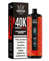 Al Fakher Mega Max Crown Bar Strawberry Punch 40000 Puffs – LED display disposable vape