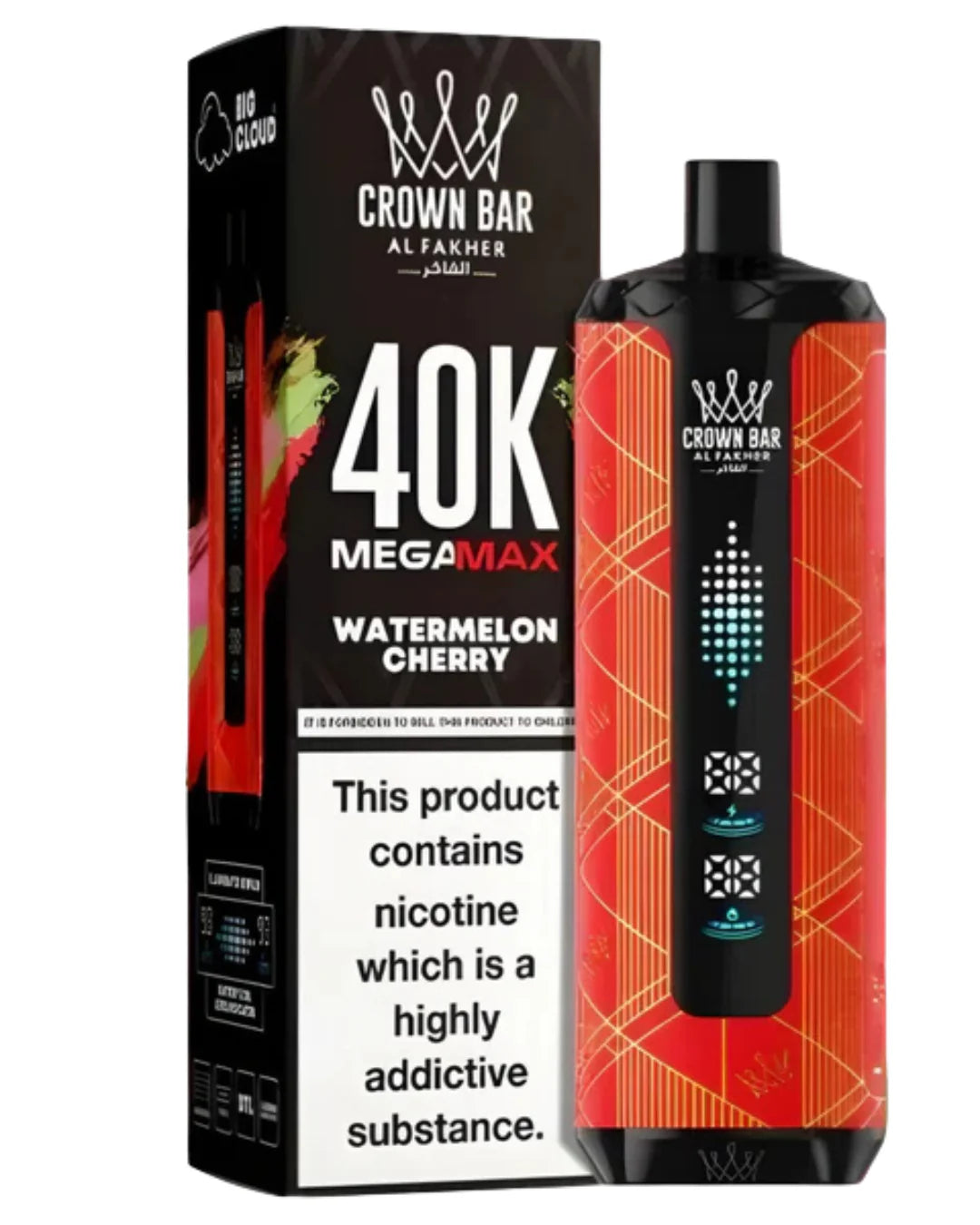 Al Fakher Mega Max 40K Watermelon Cherry – shisha-inspired rechargeable disposable vape Pakistan