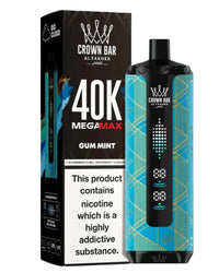 Al Fakher Mega Max Crown Bar Gum Mint 40000 Puffs – DTL disposable vape price Pakistan