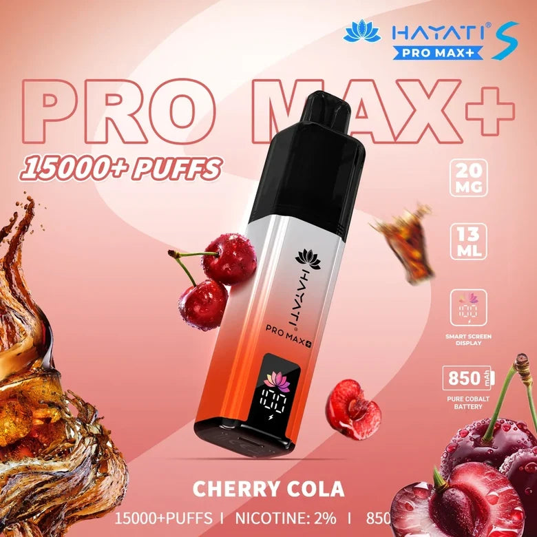 Hayati Pro Max S+ Cherry Cola 15000 puffs disposable vape — Vape Brothers