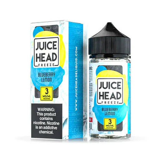 Juice Head Blueberry Lemon Extra Freeze 100ml freebase e-liquid bottle, front label