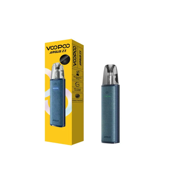 VOOPOO Argus Z3 pod kit in Denim Blue, full device standing upright
