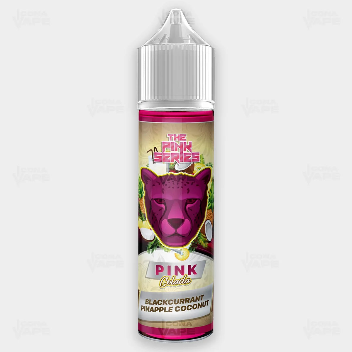 Dr Vapes Pink Panther Colada 60ml pineapple coconut freebase e-liquid bottle