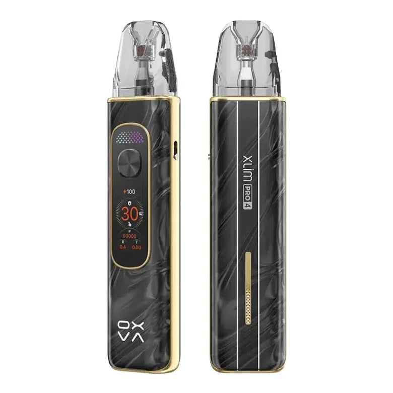 OXVA XLIM Pro 4 pod kit in Flowing Midnight, vertical side airflow slider