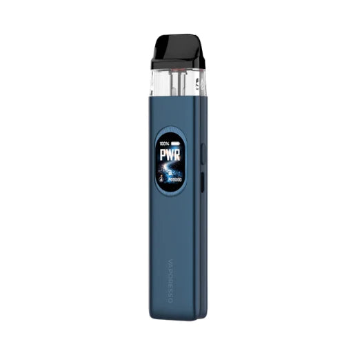 Vaporesso XROS 6 front TFT screen view showing wattage and battery percentage