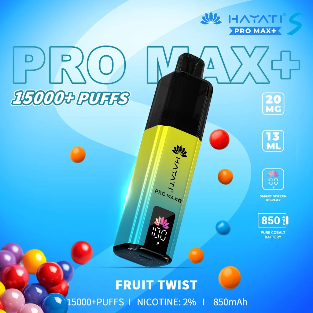Hayati Pro Max S+ 15000 Puffs Disposable Vape — USB-C Rechargeable
