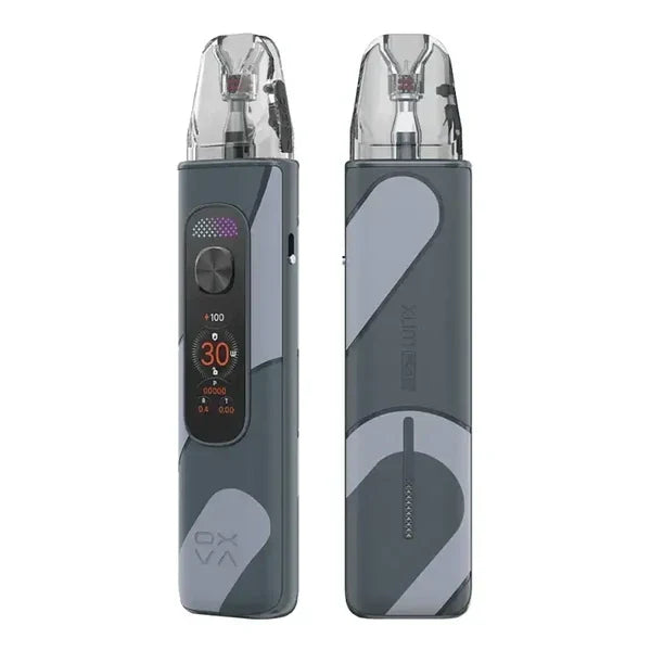OXVA XLIM Pro 4 pod kit in Glacier Gray Leather, leather finish on the 30W XLIM body