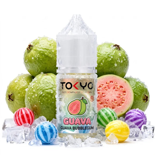 Tokyo Super Cool Guava Bubblegum 30ml nic salt e-liquid bottle front label