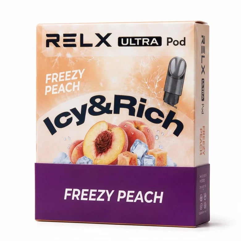RELX Ultra pre-filled pod 3% in Freezy Peach flavour