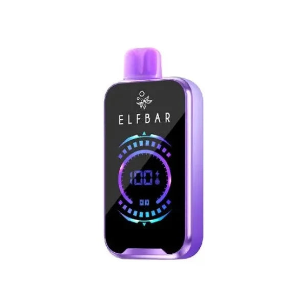 ELFBAR Raya D2 20K disposable vape in Grapes Slurpee, device front view