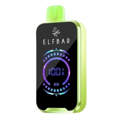 ELFBAR Raya D2 20K disposable vape in Green Mint, device front view