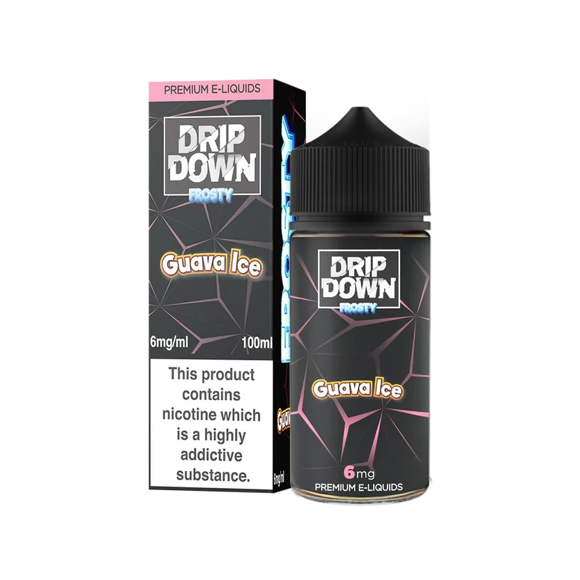 Drip Down Frosty Guava Ice 100ml tropical freebase e-liquid — Vape Brothers Pakistan