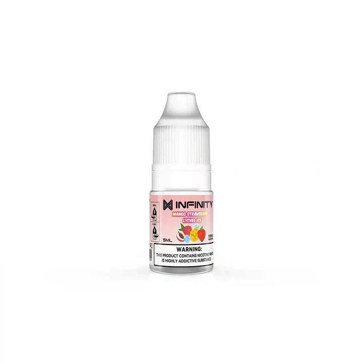 Infinity Classic Mango Strawberry Lychee Ice nic salt 5ml bottle, 55mg, front label