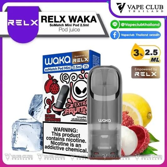 WAKA soMatch Mini prefilled replacement pod in Lychee Lemonade, 2ml
