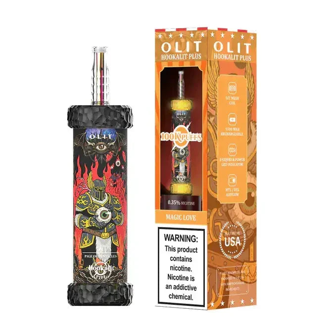Olit Hookalit Plus 100K disposable vape in Magic Love, shisha-style device