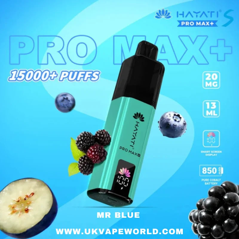 Hayati Pro Max S+ Mr Blue 15000 puffs disposable vape — Vape Brothers