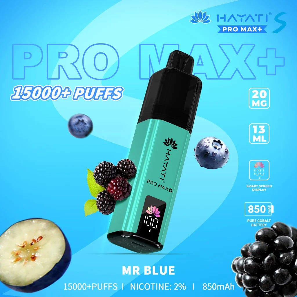 Hayati Pro Max S+ 15000 Puffs Disposable Vape — USB-C Rechargeable