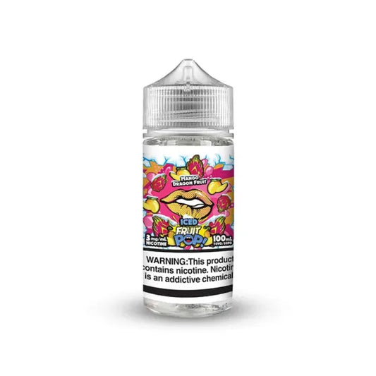 Iced Fruit Pop Mango Dragon Fruit 100ml freebase e-liquid bottle, tropical ice flavour