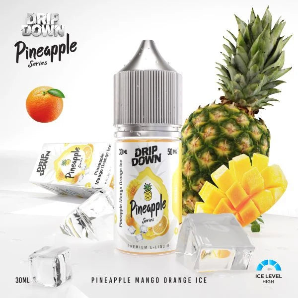 Drip Down Pineapple Series Pineapple Mango Orange Ice Nic Salt 30ml