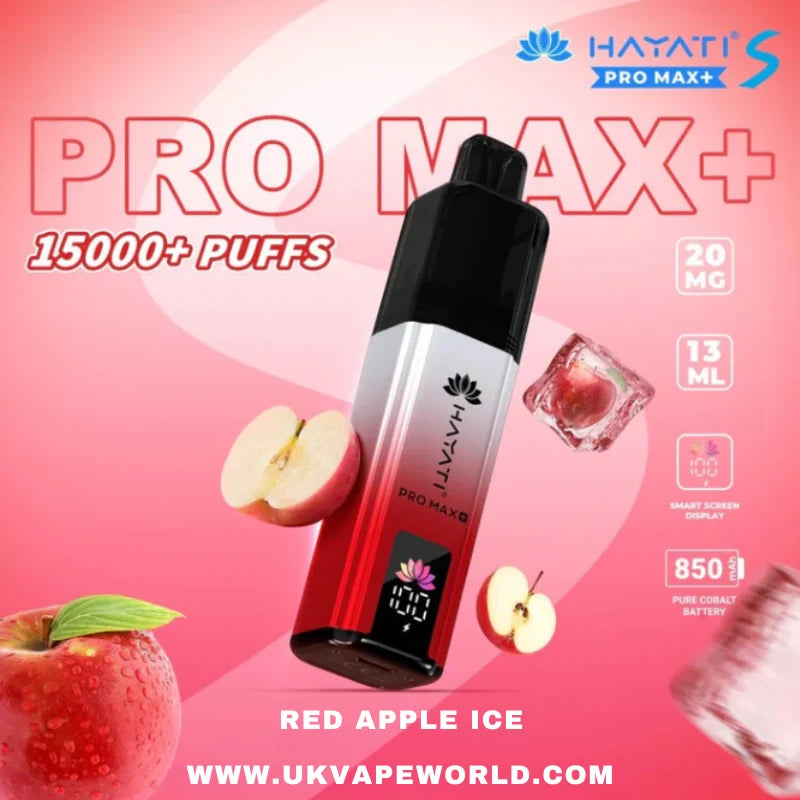 Hayati Pro Max S+ Red Apple Ice 15000 puff disposable vape Pakistan