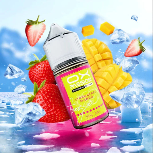 Ox Passion Strawberry Mango 30ml Nic Salt bottle front label