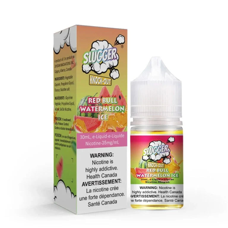 Slugger Knock Out Red Bull Watermelon Ice nic salt 30ml bottle - Vape Brothers Pakistan