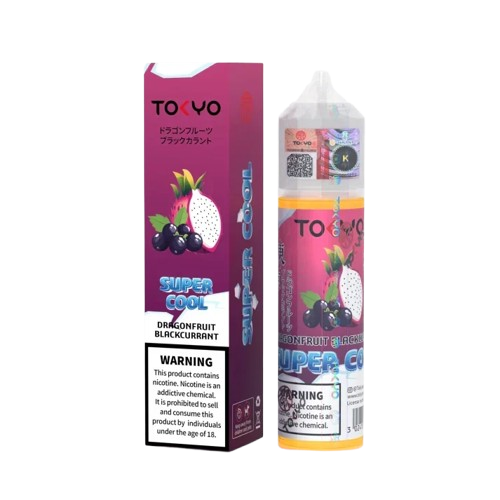 Tokyo Super Cool Dragonfruit Blackcurrant 60ml freebase e-liquid bottle front label