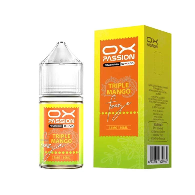 Ox Passion Triple Mango 30ml Nic Salt bottle front label