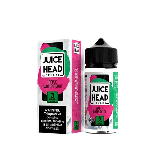 Juice Head Apple Watermelon Extra Freeze 100ml freebase e-liquid bottle, front label