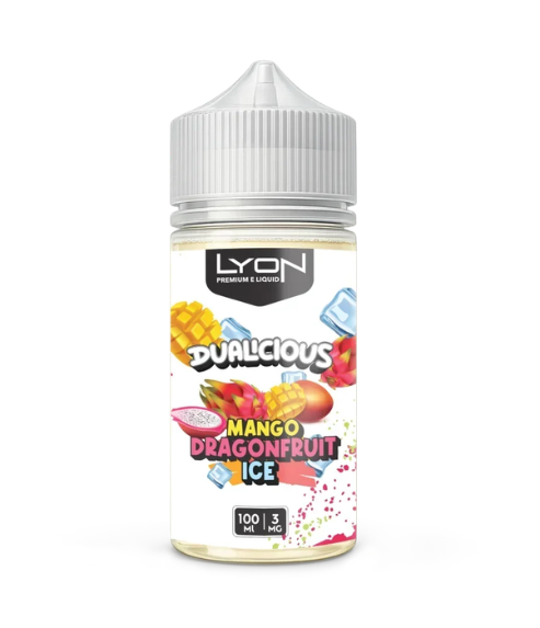 Lyon Mango Dragon Fruit Ice 100ml 3mg freebase e-liquid bottle, Dualicious series