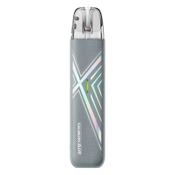 Close-up of Uwell Caliburn Air showing LED indicator and Type-C port
