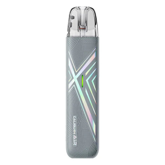 Close-up of Uwell Caliburn Air showing LED indicator and Type-C port
