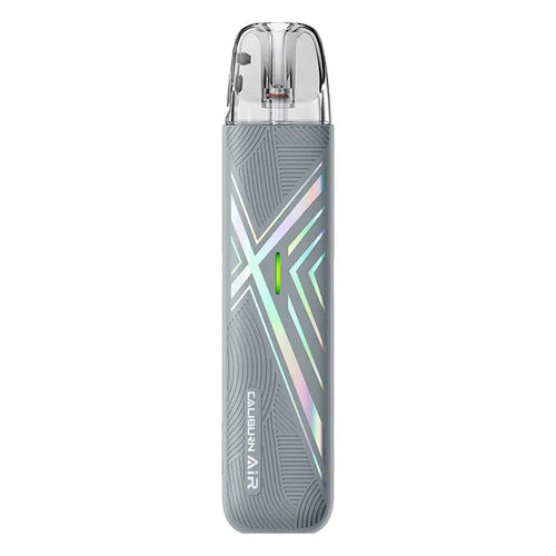 Close-up of Uwell Caliburn Air showing LED indicator and Type-C port
