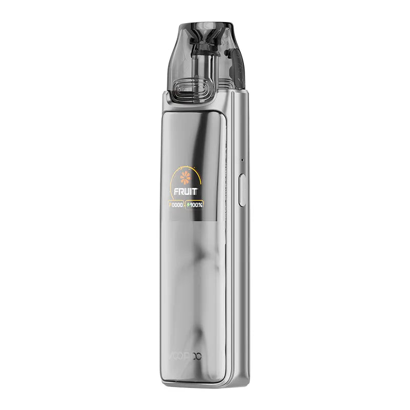 VOOPOO VMATE MAX 2 pod kit in Silver, aluminium alloy body standing upright