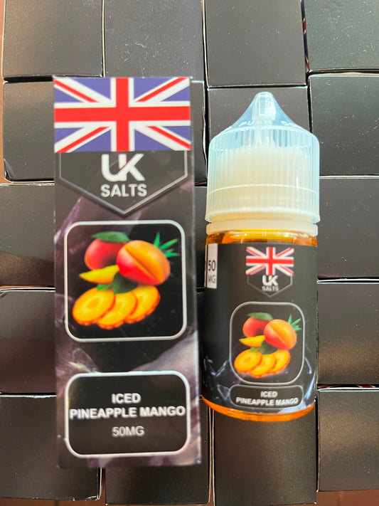 UK Salts Pineapple Mango Ice 30ml nic salt bottle with menthol finish