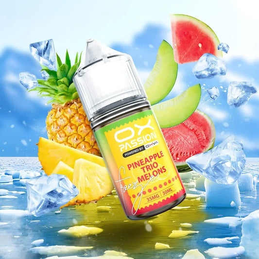 Ox Passion Pineapple Trio Melon 30ml Nic Salt bottle front label